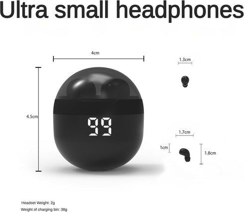 SK18 Ultra Small in-Ear Headset, Wireless Invisible Bluetooth Earbuds for Sleep, IPX5 Waterproof, Khaki