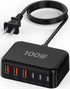 USB C Charger Block, 100W GaN 6 Port PD USB C QC USB A Wall Charger Adapter Plug Cube, Super Fast Charging Station Hub