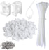 100 Pcs Cable Zip Tie Saddle Type Mounts with 8" Cable Ties and Tapping Screw, White