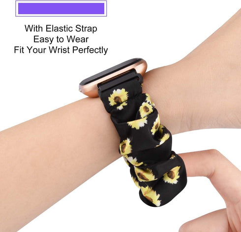 Lamshaw 22mm Fabric Elastic Scrunchie Replacement Straps, Compatible with Faweio Smartwatch Bands for Women
