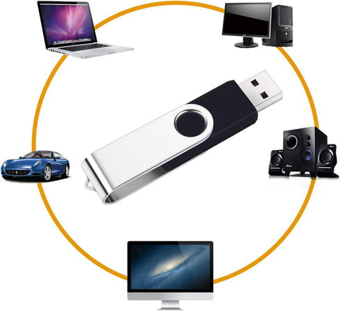 Maspen 2 Pack 64GB 2.0 USB Flash Drive USB Thumb Drives Jump Drive Fold Storage Memory Stick Swivel Design - Black