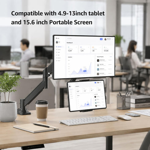 ergoiuon 4.7-15.6" 75x75 100x100,MAT002-XL Universal VESA Mount Adapter for Tablets,Monitor Arm Extension