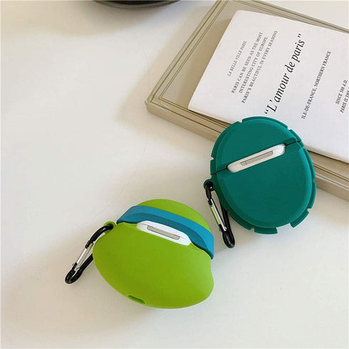 Compatible with Airpods Case, Cute Turtle Shell Design for Kids Girls Women, Soft Silicone Earbuds Protector Hook