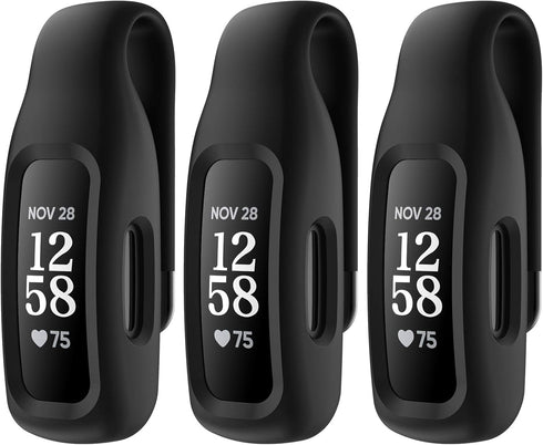 3-Pack Clip Case Accessory for Fitbit Inspire 3/Inspire 2, Black Color.