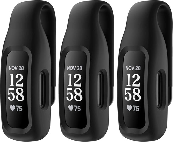 3-Pack Clip Case Accessory for Fitbit Inspire 3/Inspire 2, Black Color.
