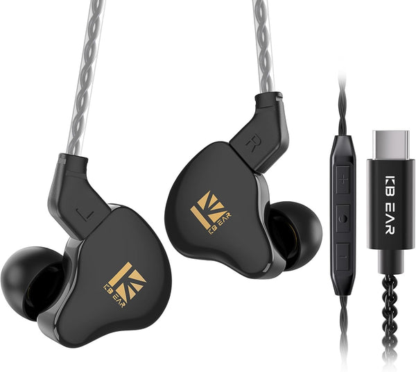 KBEAR KS1 USB C Headphones Wired Earbuds, Crystal Clear Sound Earphones for iPhone 15 Pro Max Plus Samsung Galaxy S23