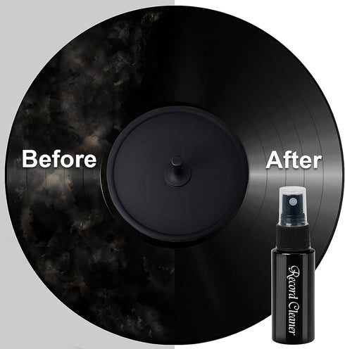 Complete 7-in-1 Vinyl Record Cleaning Kit - Vinyl Record Cleaner Solution, Velvet Brush, Microfiber Brush, Stylus