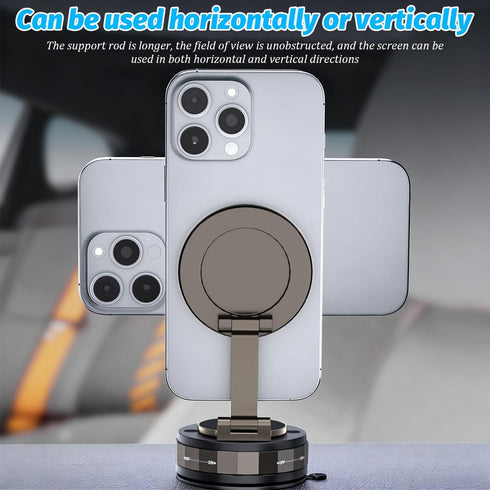 TNAIYH 360 Vacuum Magnetic Car Phone Holder, Adjustable Vehicle Dashboard Cell Phone Mount with Suction Cup, Foldable