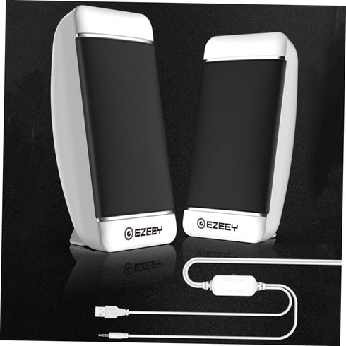 Mobestech Computer Speakers 2pcs Portable Wired Sound Powered Speakers for Desktop Mini Speaker