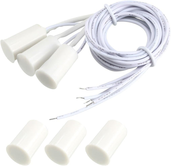 uxcell 3pcs N.O. Recessed Wired Security Window Door Contact Sensor Alarm Magnetic Reed Switch White RC-33