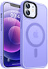 CANSHN Magnetic iPhone 12/12 Pro Case, Light Purple, Compatible with MagSafe, Translucent Matte Slim Shockproof
