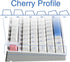 PBT Cherry Profile White Keycaps for Mechanical Keyboards, 153 Key Dye Sub MX Stem Key Caps Set for 60/65/75 Percent