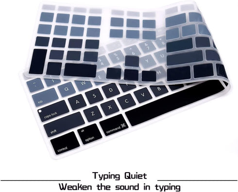 Ombre Grey Silicone Keyboard Skin Cover for iMac Wired USB Full Size Keyboard A1243 (G6 MB110LL/B, MB110LL/A)