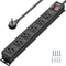 CRST 6 Outlet Heavy Duty Power Strip with Switch, 15A/1875W Metal Mountable Power