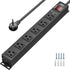 CRST 6 Outlet Heavy Duty Power Strip with Switch, 15A/1875W Metal Mountable Power