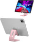OMOTON Desktop Cell Phone Stand, Aluminum Holder for Mobile Phone and Tablet, Rose Gold