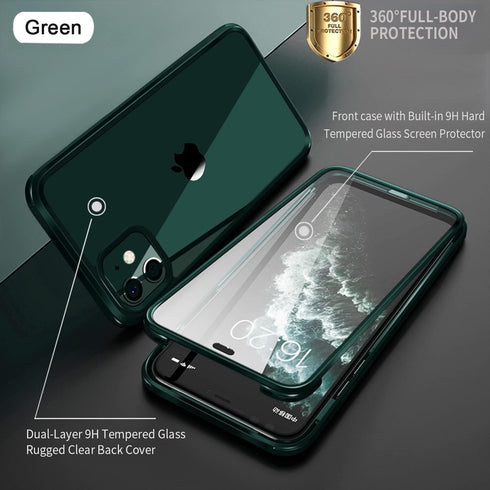 UBUNU for iPhone 12/iPhone 12 Pro Case with Screen Protector, Built-in Tempered Glass, 2024 Upgraded Dual Layer Clear