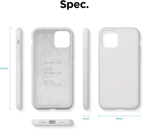 elago iPhone 11 Case, White, Liquid Silicone Full Body Protective Cover with Shockproof & Anti-Scratch Microfiber Lining