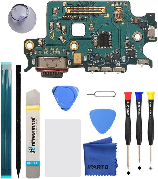 Charging Port Replacement Kit for Samsung Galaxy S22 5G, USB Flex Dock Connector Charging Flex Replacement with Tools