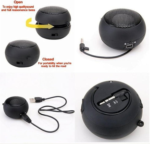 YOXIER Mini Portable Hamburger Speaker in Black Ideal for On-the-Go