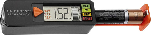 La Crosse 911-65557-INT Portable Digital Battery Tester, Black