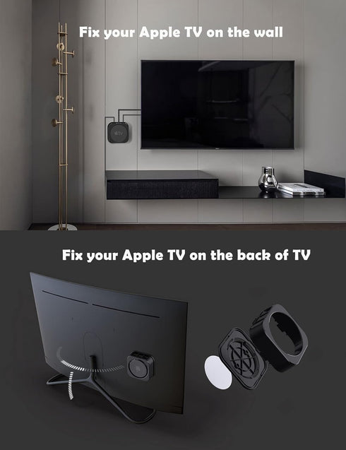 Wall Mount for Apple TV, Anti-Theft Holder Fit for Ceiling Mount Compatible with Apple TV 2nd / 3rd / 4th / 5th