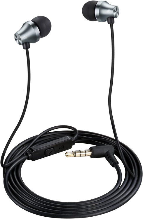 iRAG A101 Wired Earbuds Headphones for School Noise Isolating in-Ear Earphones with Microphone Remote with 3.5mm Plug in Audio Jack (Gun Metal)
