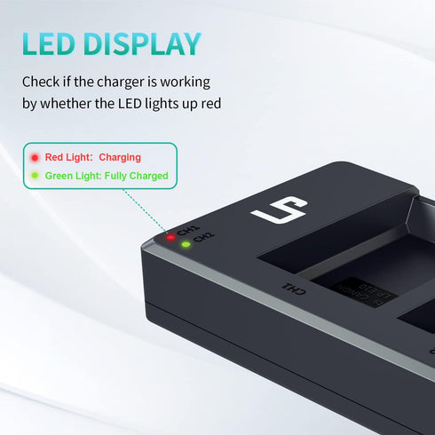 LP LP-E10 Battery Charger Pack, 2-Pack Battery & Dual Slot Charger for Canon EOS Rebel T7, T6, T5, T3