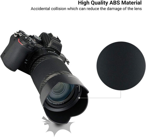 (1+1) Screw on + Bayonet Lens Hood Shade for Nikon Z30 Z50 Z fc Dual Lens Kit (Nikkor Z DX)