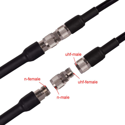 XRDS -RF N Male to UHF Female Adapter, N Connector to PL-259 SO-239 Coax RF Coaxial Cable Connectors