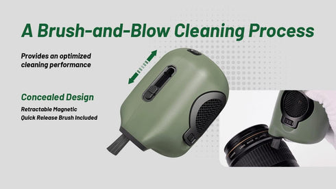 Nitecore NIA003 Lens Cleaning Brush Pair - Magnetic Attachment for BB2 and BB Mini Electric Air Dusters
