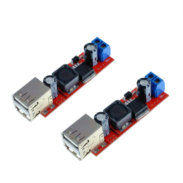 Oiyagai 2Pcs DC to DC Voltage Regulator Step Down Power Supply Buck Converter Module, 6-40V to 5V 3A Dual USB Port