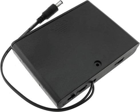 E-outstanding Battery Box, 6x1.5V AA Battery Case Holder, Black with ON/Off Switch