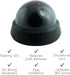 Dummy Fake Security Surveillance CCTV Dome Camera with Red LED Light, Battery Powered for Home or Business (2 Pack)