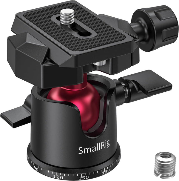 SmallRig Mini Ball Head, Tripod Head Camera 360° Panoramic with 1/4" Screw, 3/8" Thread Mount, Max Load 4.4lbs