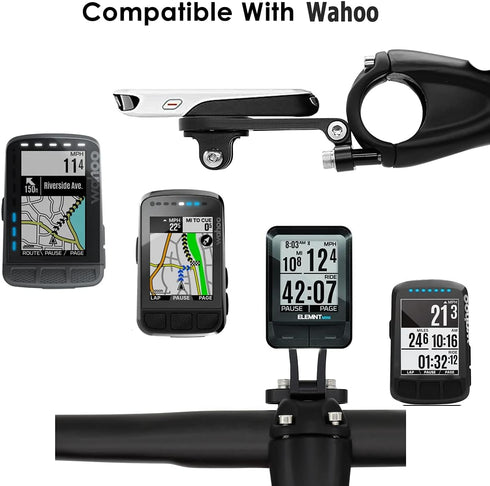Thinvik Out-Front Extended Bike Computer Mount for Wahoo, Adjustable Angle Combo Mount for Elemnt Mini, Bolt, Roam