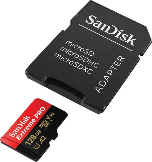 SanDisk Extreme Pro MicroSD Card 128GB Memory Card for DJI Air 2S Drone, Class 10 Video Speed V30 UHS-I