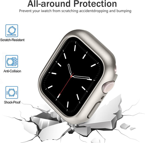 Pocoukate Screen Protector for 41mm Apple Watch Series 7, 8, 9, 12 Pack Tempered Glass Protective Cover Bumper
