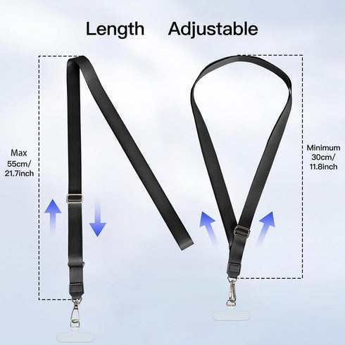1 4 Pack 21.65 inch 1 MOLOPPO Phone Lanyard - to with Adjustable Neck Strap Phone Strap, Clear Phone Clip Phone Thether