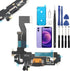 Charging Port Replacement for iPhone 12, USB Dock Connector Flex Cable Microphone with Tools (6.1")