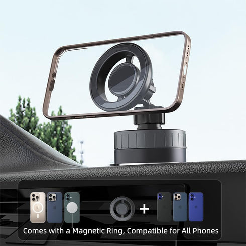NYUDN 360 96LBS Vacuum Magnetic Car Phone Holder Reinforced Ultra Suction Cup Phone Mount for MagSafe Cell Phone