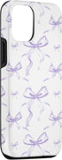 Aesthetic Watercolor Case for iPhone 14 with Lilac Ribbons and Bows