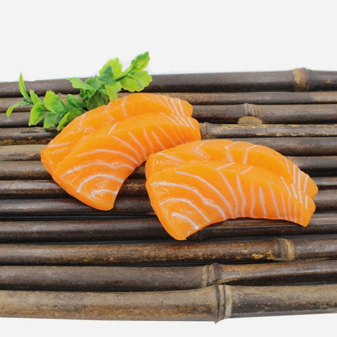 2pcs BESPORTBLE Fake Salmon Slice Models for Kitchen Decor and Photography Props Realistic Plastic Sashimi Food Models