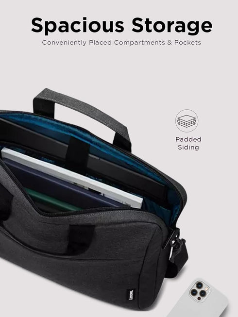 T210, Lenovo Laptop Bag Messenger Shoulder Bag for Laptop or Tablet, Sleek, Durable & Water-Repellent Fabric