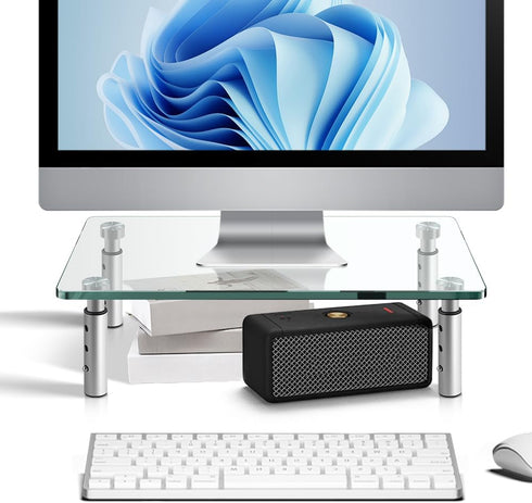 KKTONER GLASS Monitor Stand with Height Adjustable for Home Office 2 Pack