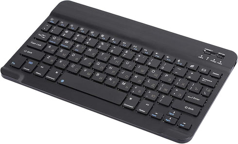 Cyrillic Keyboard for Tablet, Black Russian 10.1 Slim Ultra Wide 80-Key Bluetooth 3.0 for iOS and Windows