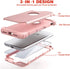 IDweel iPhone 8 Case with Tempered Glass Screen Protector, 3 in 1 Shockproof Slim Hybrid Heavy Duty Cover, Rose Gold
