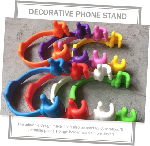 MOBUTOFU 2pcs Thumbs Gesture Phone Holder Flexible Mobile Phone Supports Desk Stands in Purple and Red