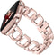 OULUCCI Compatible Apple Watch Band, 44mm 42mm 45mm 49mm, Women Stainless Steel Wristband D-Shape Strap Rose Gold