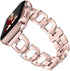 OULUCCI Compatible Apple Watch Band, 44mm 42mm 45mm 49mm, Women Stainless Steel Wristband D-Shape Strap Rose Gold